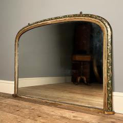 Fabulously Rare English Georgian Green and Gold Sgraffito Wall Mirror Circa 1840 - 2908233