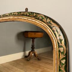 Fabulously Rare English Georgian Green and Gold Sgraffito Wall Mirror Circa 1840 - 2908235