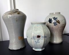 Faceted Korean Ceramic Celadon Jar Joseon Dynasty - 2077086