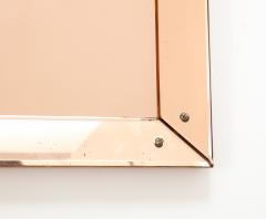 Faceted Peach Pink Glass Mirror France 20th C  - 3051765