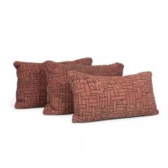 Faded Plum Color Embroidered Lumbar Cushion - 3608233