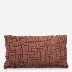 Faded Plum Color Embroidered Lumbar Cushion - 3611179