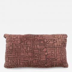 Faded Plum Color Embroidered Lumbar Cushion - 3611181