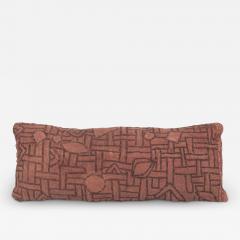 Faded Plum Color Embroidered Small Lumbar Cushion - 3635925