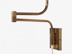 Fagerhults Articulating Wall Light Brass Fabric Sweden 1980s - 4813360