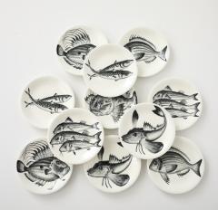 Faience d Avrit Faience d Avrit 11 French Hand Painted Fish Dinner Plates - 4618135