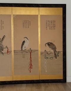 Falconry Screen Japan circa 1840 - 3544665