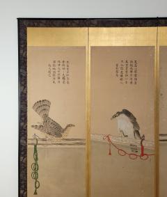 Falconry Screen Japan circa 1840 - 3585133