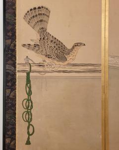 Falconry Screen Japan circa 1840 - 3585136