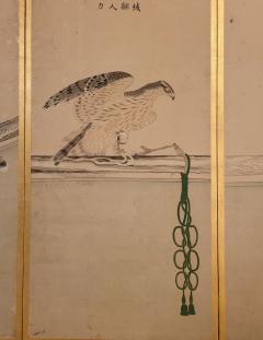 Falconry Screen Japan circa 1840 - 3585140