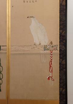 Falconry Screen Japan circa 1840 - 3585141