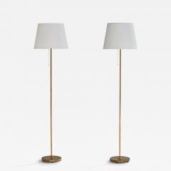 Falkenbergs Belysning Floor Lamps with Brass and Fabric Sweden 1960s - 4771241