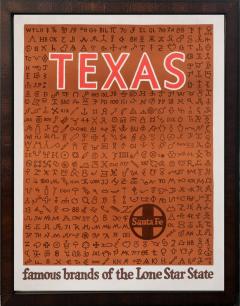 Famous Brands of the Lone Star State Santa Fe Railway Texas Travel Poster - 4006207