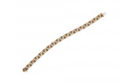 Fancy Brown and White Diamonds in Patterned 18K White and Yellow Gold Bracelet - 3540869