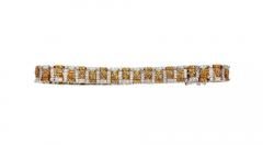 Fancy Brown and White Diamonds in Patterned 18K White and Yellow Gold Bracelet - 3540878