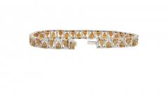 Fancy Brown and White Diamonds in Patterned 18K White and Yellow Gold Bracelet - 3540888