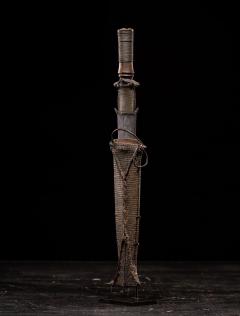 Fang Short Sword with wood and snakeskin Sheath Gabon - 4267597
