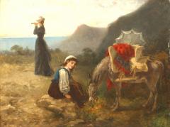 Fanny Gambogi Painting of Women with Donkey - 4539066