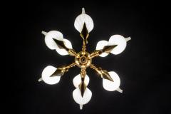 Fantastic Franco Luce for Seguso Murano Glass and Brass Chandelier 1970s - 3346273