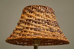 Fantastic French Le Coq dOr Rooster Table Lamp in Brass and Rattan 1960s - 4803486