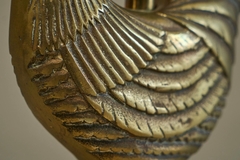 Fantastic French Le Coq dOr Rooster Table Lamp in Brass and Rattan 1960s - 4803489