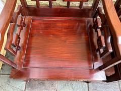 Fantastic Pair Chinoiserie Solid Rosewood Lounge Chairs Mid Century - 4561109