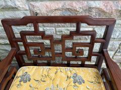 Fantastic Pair Chinoiserie Solid Rosewood Lounge Chairs Mid Century - 4561160