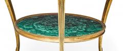 Fantastic Pair of Louis XVI Style Gilt Bronze and Malachite Gueridons Tables - 810708