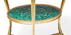 Fantastic Pair of Louis XVI Style Gilt Bronze and Malachite Gueridons Tables - 810710
