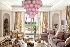 Fantastic Pink Amethyst Murano Disc Chandelier 1970s - 2318672