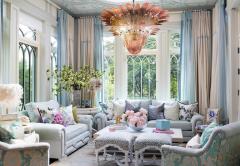Fantastic Pink Murano Palmette Chandelier - 3459293