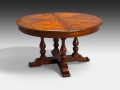 Farmhouse Style Walnut Jupe Round Dining Table USA 20th C  - 4052167