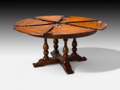 Farmhouse Style Walnut Jupe Round Dining Table USA 20th C  - 4052171