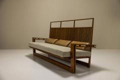 Fausto Bontempi Three Seater Sofa In Solid Ash And Mansonia Wood By Fausto Bontempi Italy 1961 - 3384821