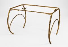 Faux Bamboo 1940s Style Gilt Metal Rectangular Coffee Table - 661319