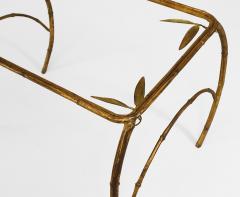 Faux Bamboo 1940s Style Gilt Metal Rectangular Coffee Table - 661320