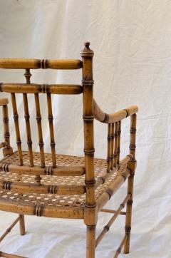 Faux Bamboo Armchair With Vienna Straw Seat 1970s - 4736873