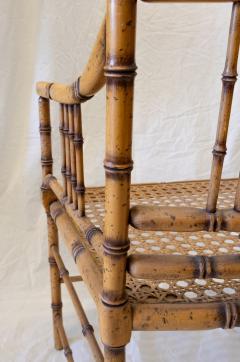 Faux Bamboo Armchair With Vienna Straw Seat 1970s - 4736874