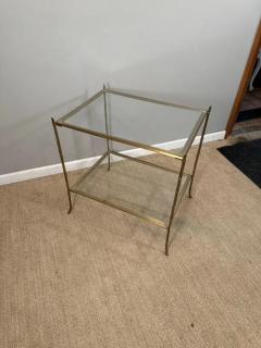 Faux Bamboo Brass Glass table - 3862529