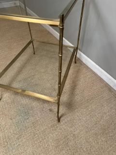 Faux Bamboo Brass Glass table - 3862530