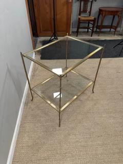 Faux Bamboo Brass Glass table - 3862533