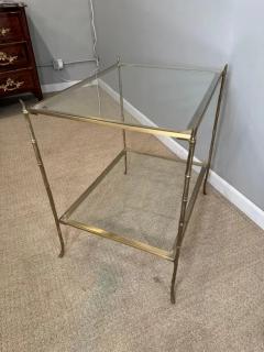 Faux Bamboo Brass Glass table - 3862543