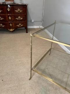 Faux Bamboo Brass Glass table - 3862544