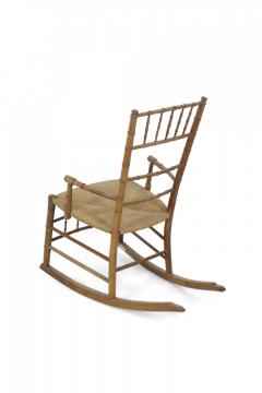 Faux Bamboo Child Sized Rush Seat Rocking Chair - 4169364