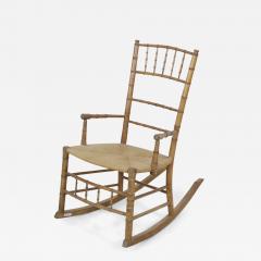 Faux Bamboo Child Sized Rush Seat Rocking Chair - 4227173