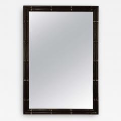 Faux Bamboo Lacquer Mirrors with Silver Leaf Detail - 163590