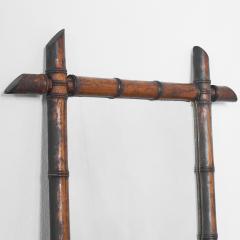 Faux Bamboo Mirror in Solid Wood 1940s - 4608915