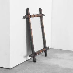 Faux Bamboo Mirror in Solid Wood 1940s - 4608944