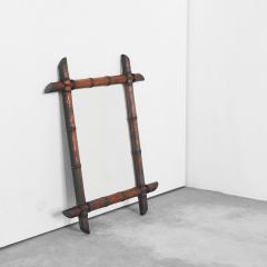 Faux Bamboo Mirror in Solid Wood 1940s - 4608953