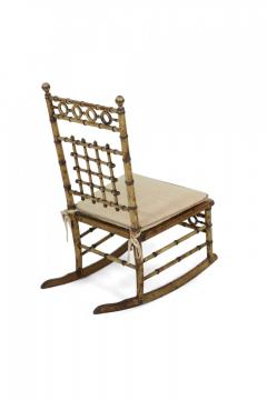 Faux Bamboo Small Cane Seat Rocking Chair - 4668371